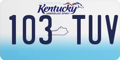 KY license plate 103TUV