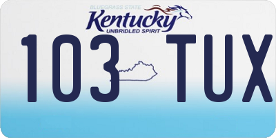 KY license plate 103TUX