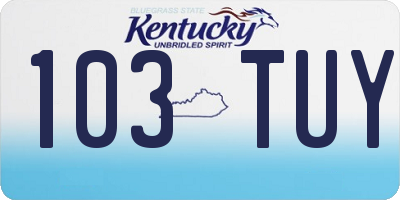 KY license plate 103TUY