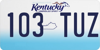 KY license plate 103TUZ