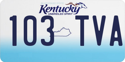 KY license plate 103TVA