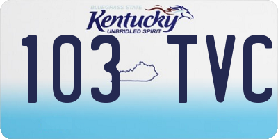 KY license plate 103TVC