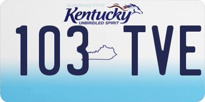KY license plate 103TVE