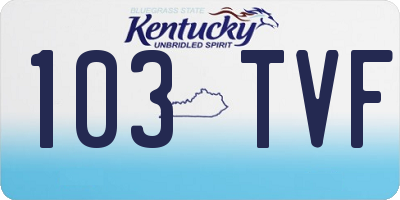 KY license plate 103TVF