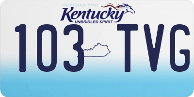 KY license plate 103TVG