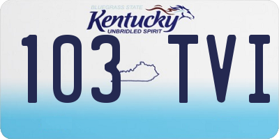 KY license plate 103TVI