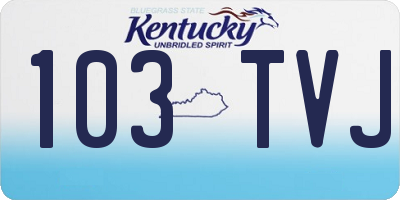 KY license plate 103TVJ