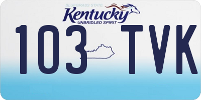 KY license plate 103TVK