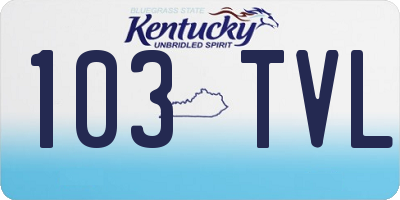 KY license plate 103TVL