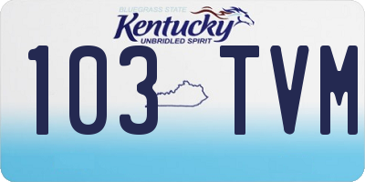 KY license plate 103TVM