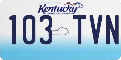 KY license plate 103TVN