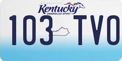 KY license plate 103TVO