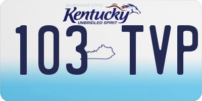 KY license plate 103TVP