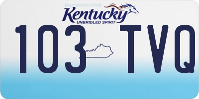 KY license plate 103TVQ