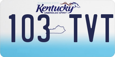 KY license plate 103TVT