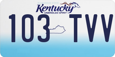 KY license plate 103TVV