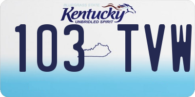 KY license plate 103TVW