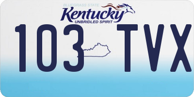 KY license plate 103TVX