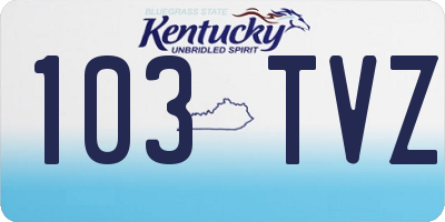 KY license plate 103TVZ