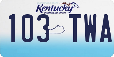 KY license plate 103TWA