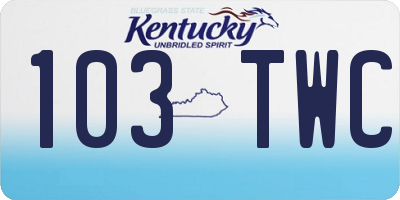 KY license plate 103TWC