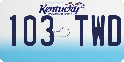 KY license plate 103TWD