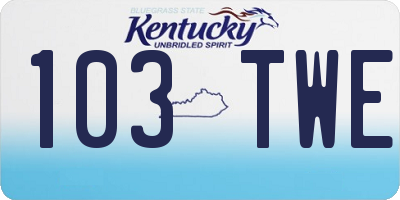 KY license plate 103TWE