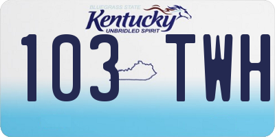 KY license plate 103TWH