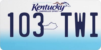 KY license plate 103TWI