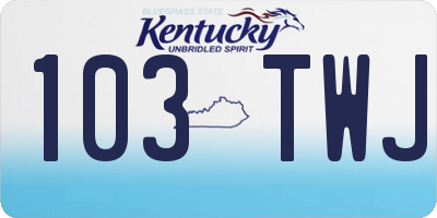 KY license plate 103TWJ