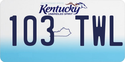 KY license plate 103TWL