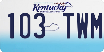 KY license plate 103TWM