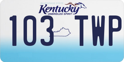 KY license plate 103TWP