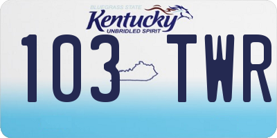 KY license plate 103TWR