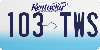 KY license plate 103TWS