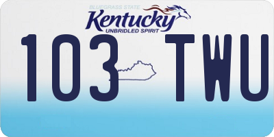KY license plate 103TWU
