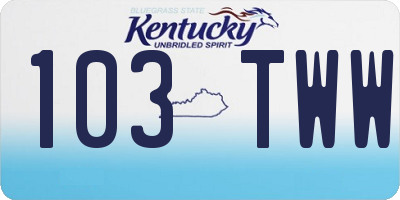 KY license plate 103TWW