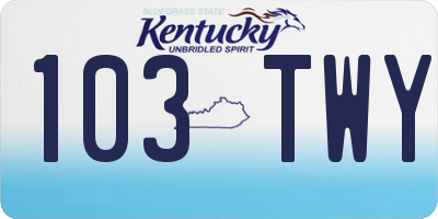 KY license plate 103TWY