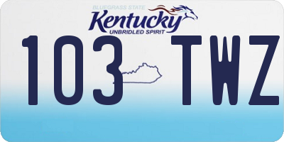 KY license plate 103TWZ