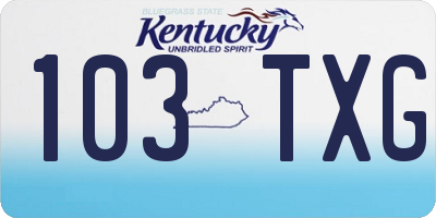 KY license plate 103TXG