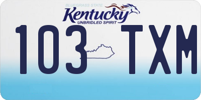 KY license plate 103TXM