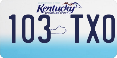 KY license plate 103TXO