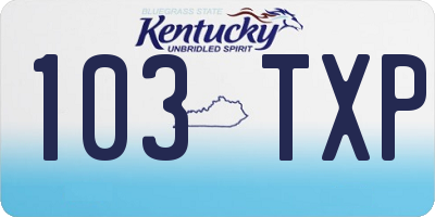 KY license plate 103TXP