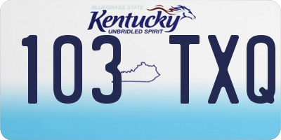 KY license plate 103TXQ