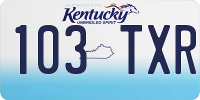 KY license plate 103TXR