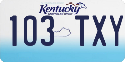 KY license plate 103TXY