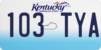 KY license plate 103TYA