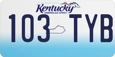 KY license plate 103TYB
