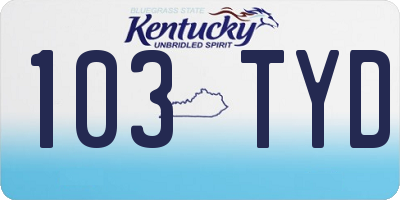 KY license plate 103TYD
