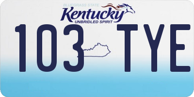KY license plate 103TYE